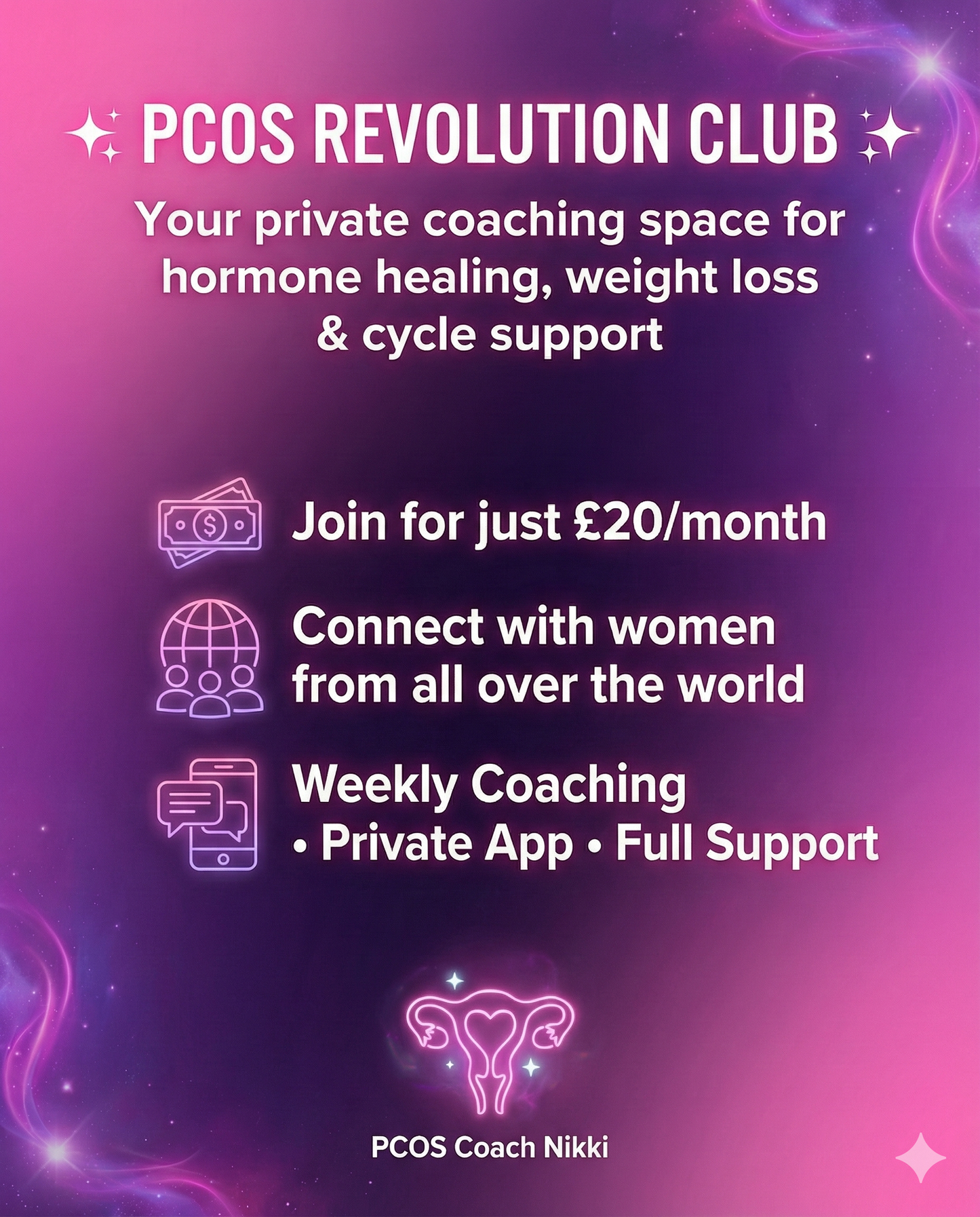 1 PCOS Revolution Club - Coaching, Strategy & Support. Join the global community changing their cycles, bodies, and lives — together.