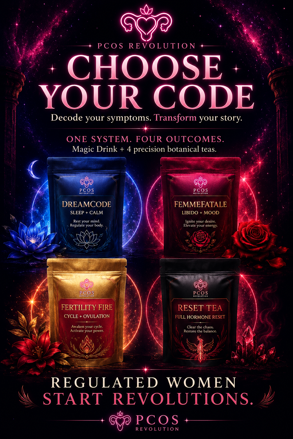 HormoneCode Reset Tea | PCOS Cycle Support Herbal Blend