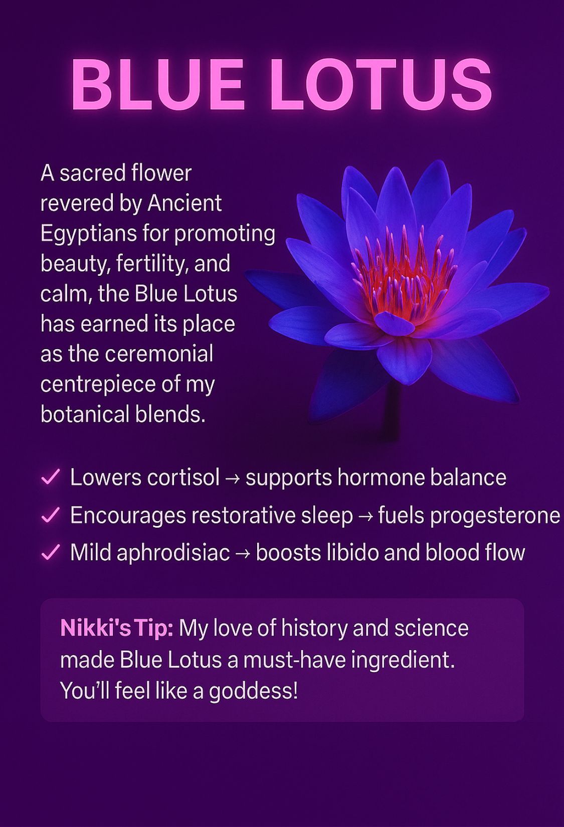 Blue Lotus Boost | Whole Flower Add-On for HormoneCode Teas